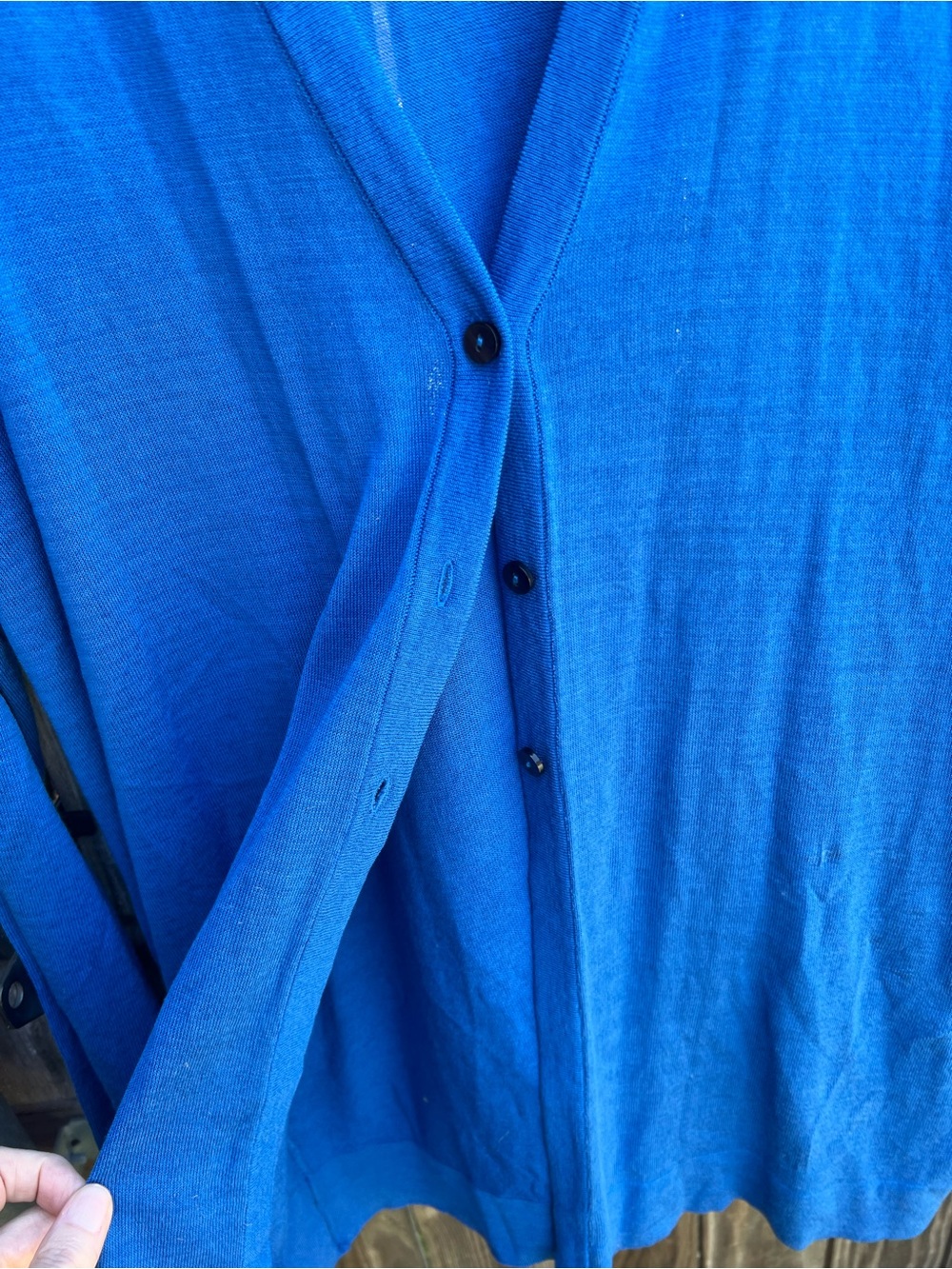 👗J. Jill Blue Lightweight V-Neck Cardigan - Picture 7 of 9